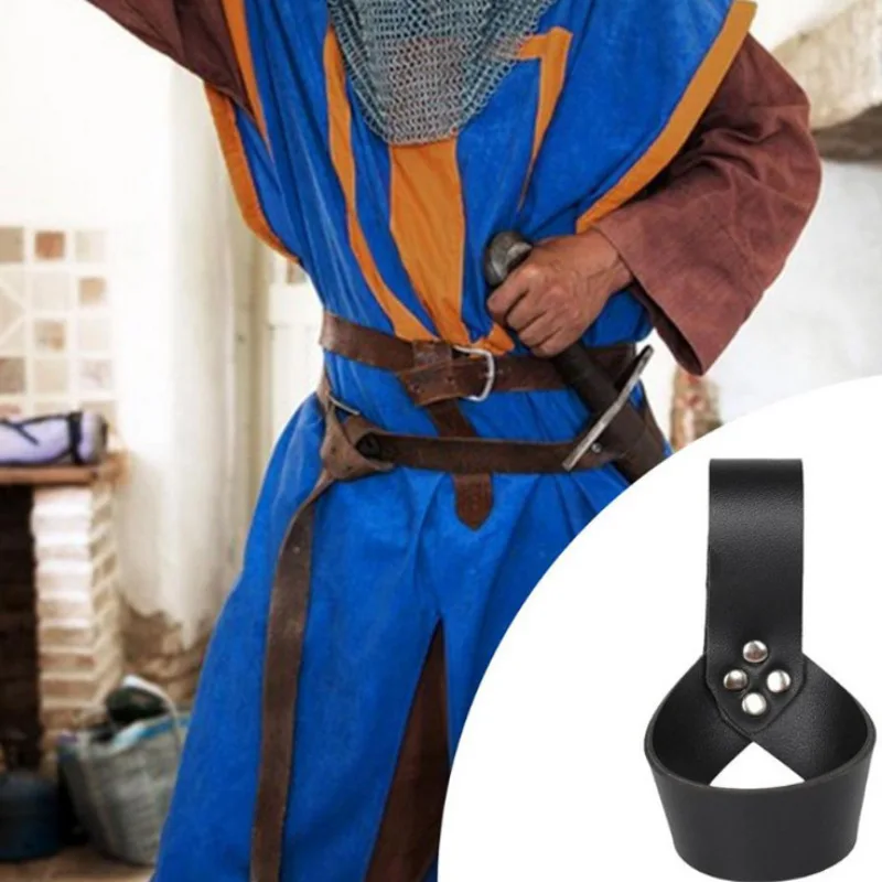 Mittelalterlicher Gürtel, Schwerthalter, Scheide, Scheide, Gürtel, Cosplay-Requisite, Ritter, Lederring