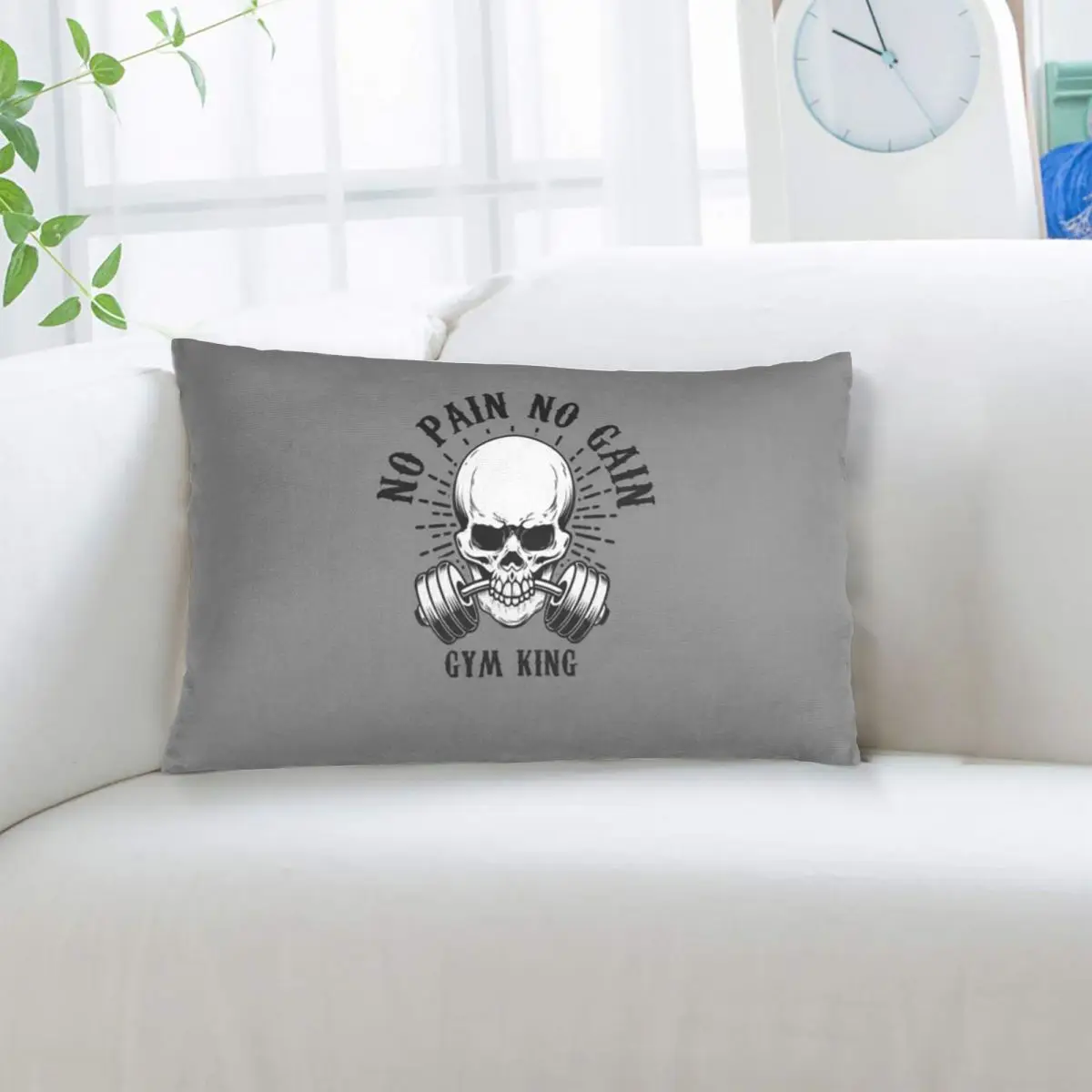 Powerhouse Gym Bodybuilding Fitness Motivational Quote Rectangle Pillowcase Cushion Cover Decor Bedroom Bed Home Throw Pillow