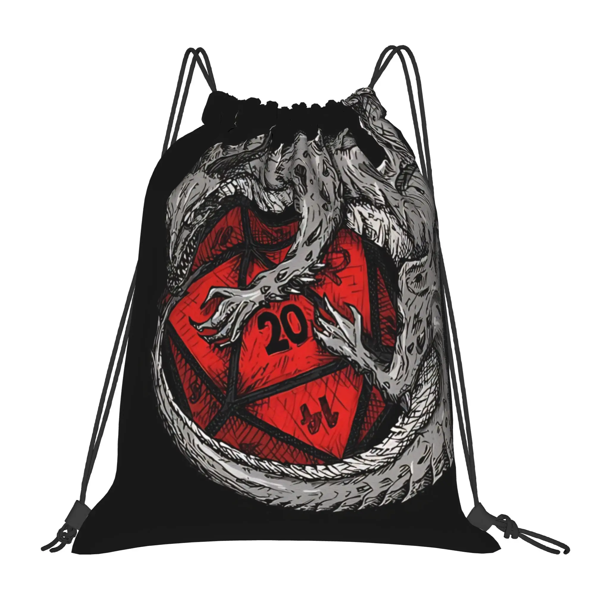 DND Fantasy Dragon Portable Sports Riding Gym Drawstring Storage Sporty Backpacks
