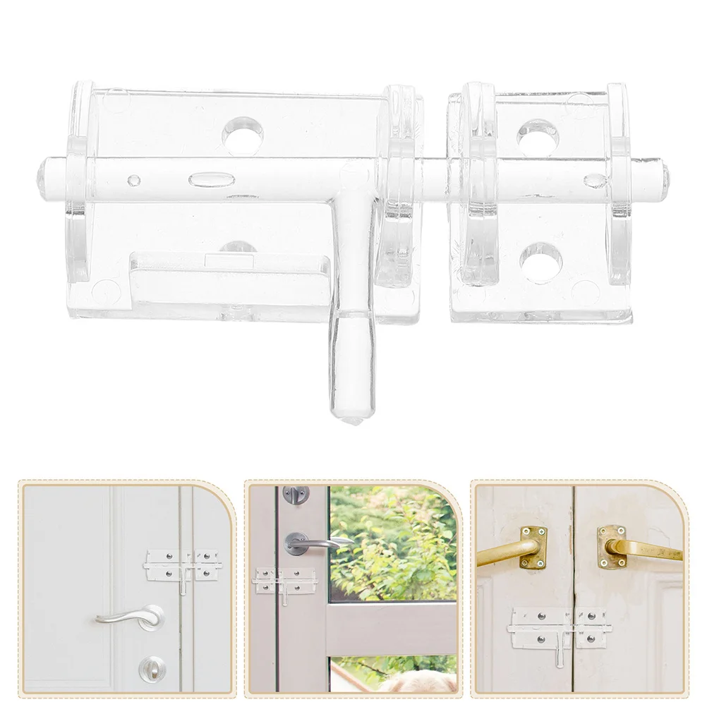 

2Pcs Acrylic Door Latch Transparent Lock Hasp for Furniture Cabinet Secure Bolt Structure Indoor Door Lock Latch Hardware