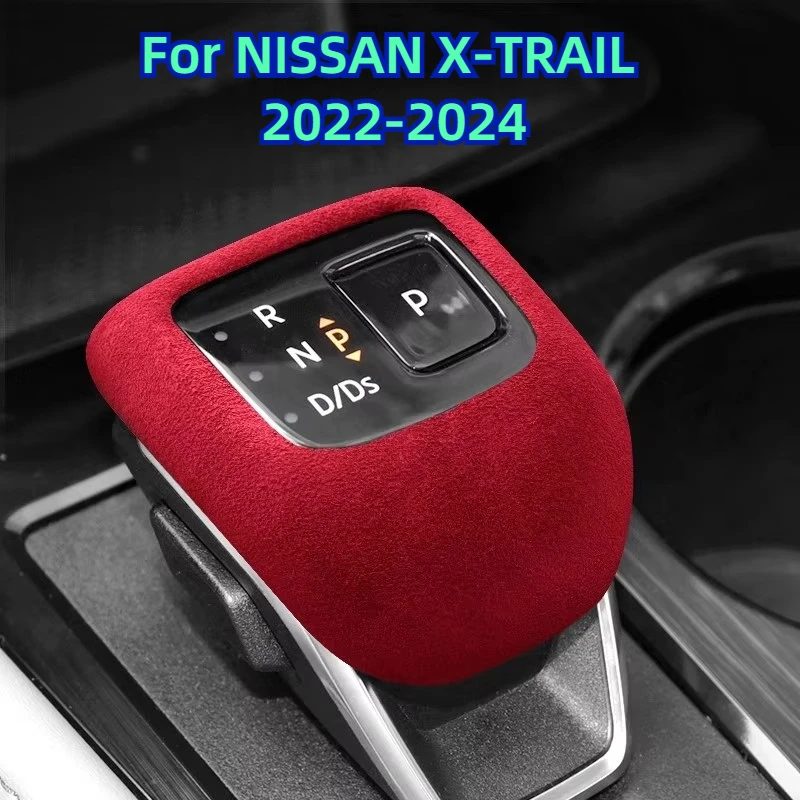 

Suede Car Gear Shifter Knob Cover For NISSAN XTRAIL X-TRAIL 2022 2023 2024 Gear Lever Overlay Cap Protective Shell