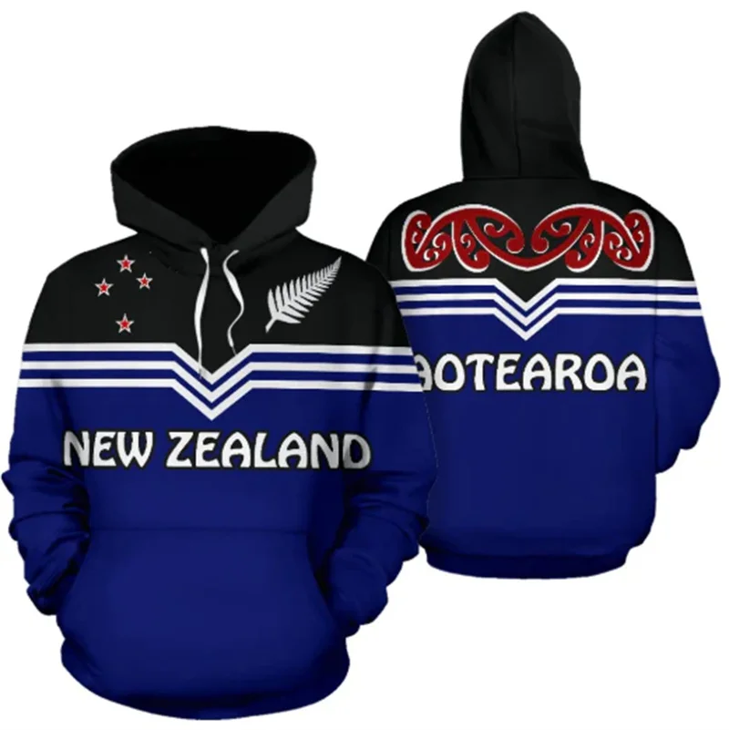 Aotearoa New Zealand Silver Fern Flag Hoodies For Men Fashion Street Pullover Sweatshirt Women Children Hooded Coat Clothes