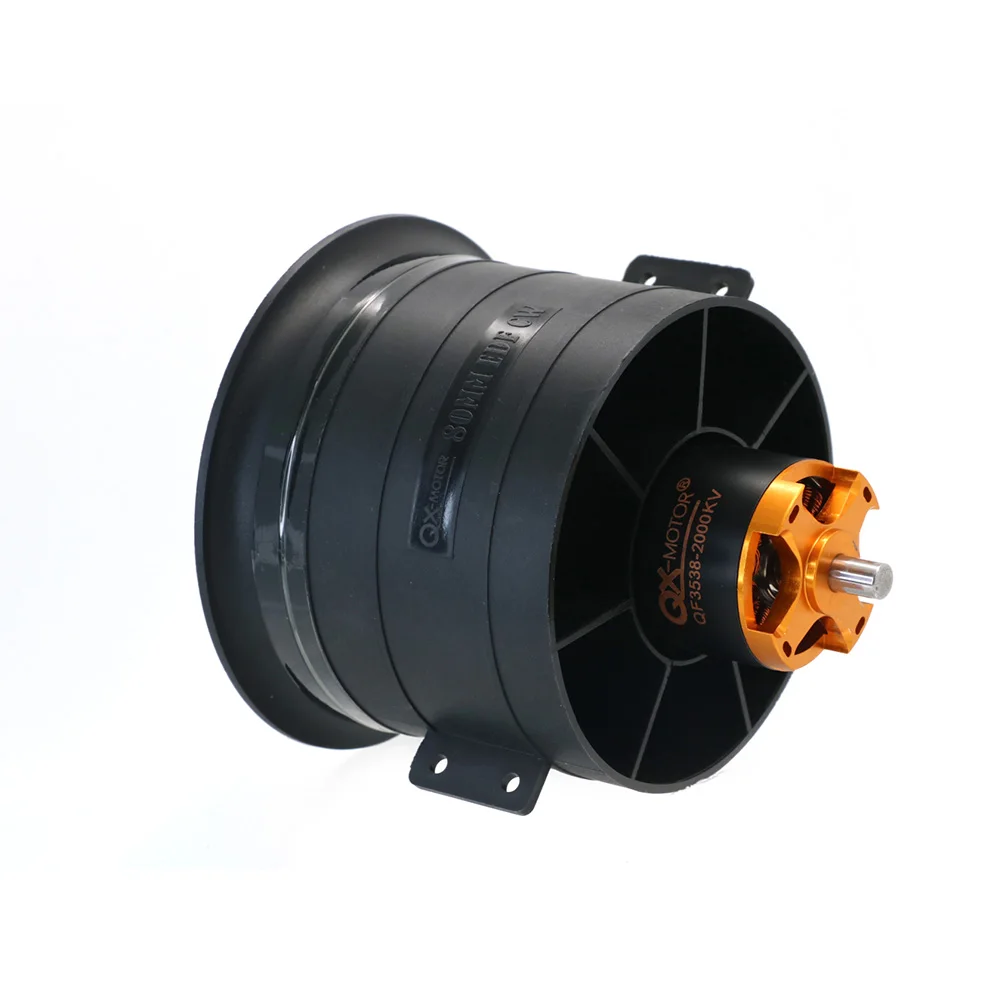 QX-MOTOR 80mm EDF 12 Blades Ducted Fan with 3538 RC Brushless Motor KV2200 Thrust  120A ESC for 6S Jet Airplane Aircraft