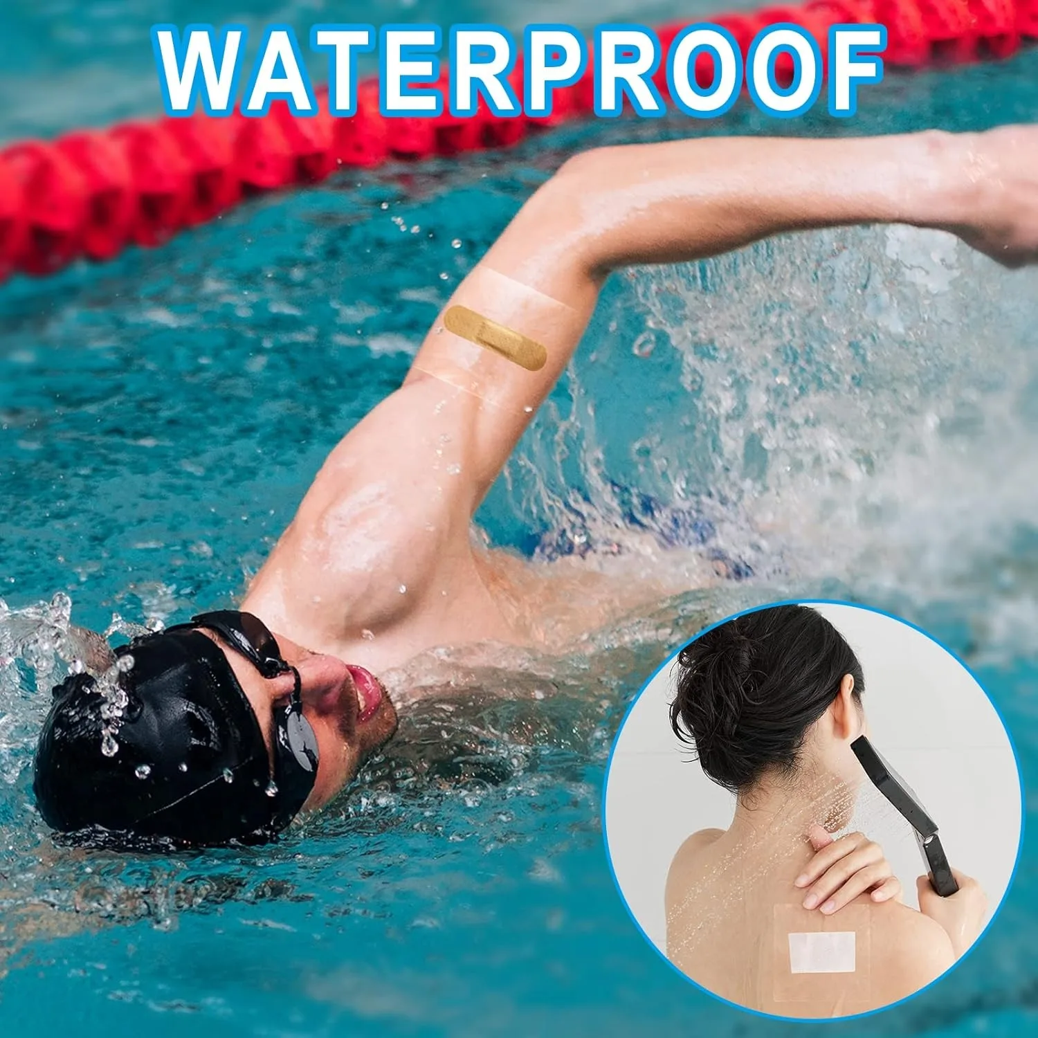 แผ่นปิดแผลกันน้ำแบบยืดหยุ่น โปร่งใส ใช้แล้วทิ้ง สำหรับปกปิดรอยสัก อาบน้ำ