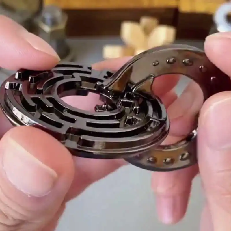 3PCS Metall Puzzle Gehirn Teaser IQ Test Pädagogische Geist Spiele Entwirrung Problem Lösung Spielzeug Geschenke Für Kinder Teenager