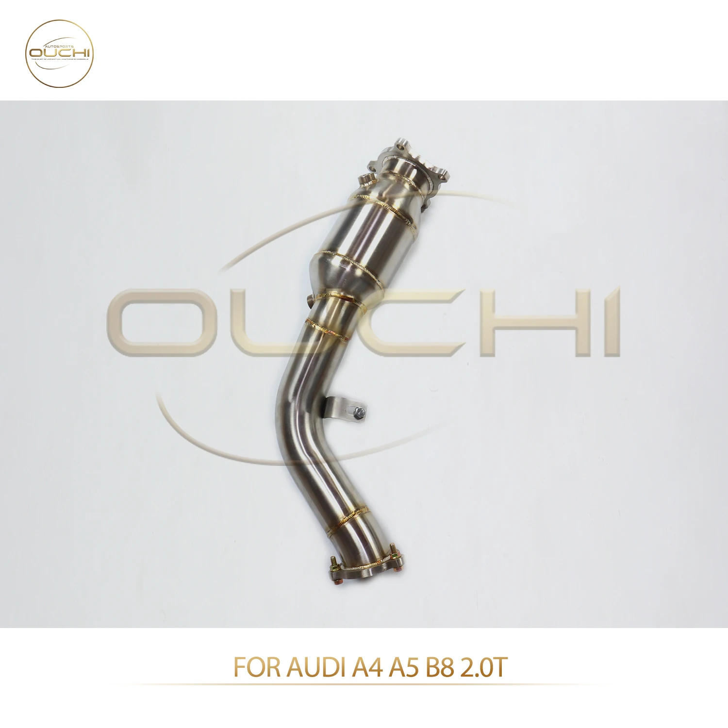 

Водосточная труба с высоким расходом OUCHI для Audi A4 A5 B8 2,0 T SS304, максимальная легкая конструкция без теплозащитного экрана