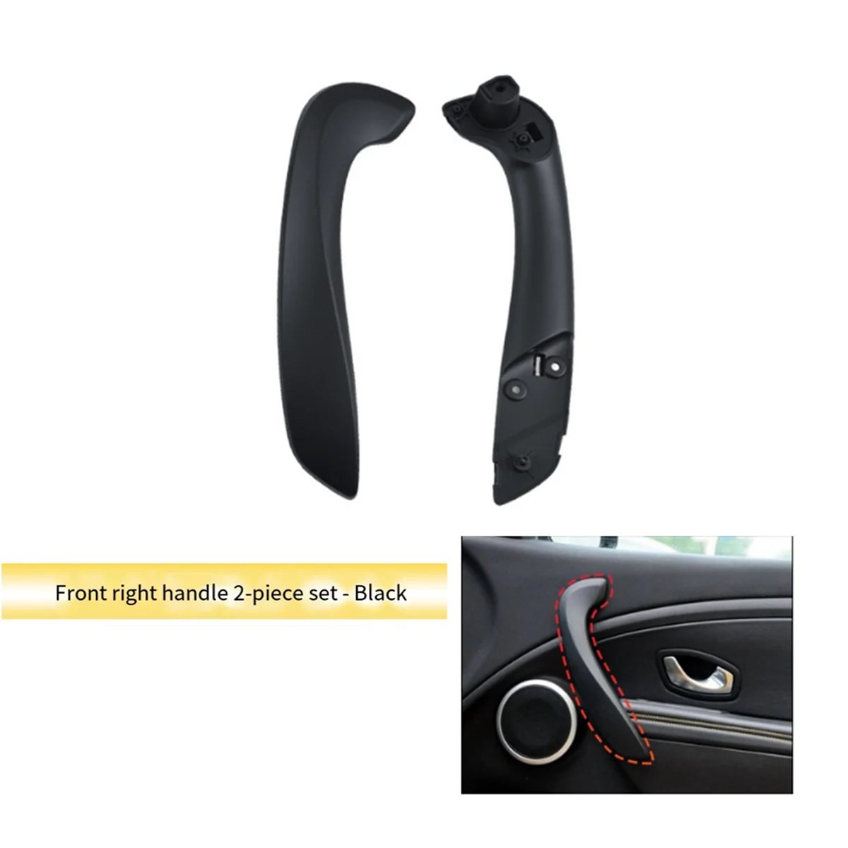 Car Right Front Inner Door Handle Assembly 809540001R 809600007R for Renault Megane 3 2008-2016 Car Accessories Black