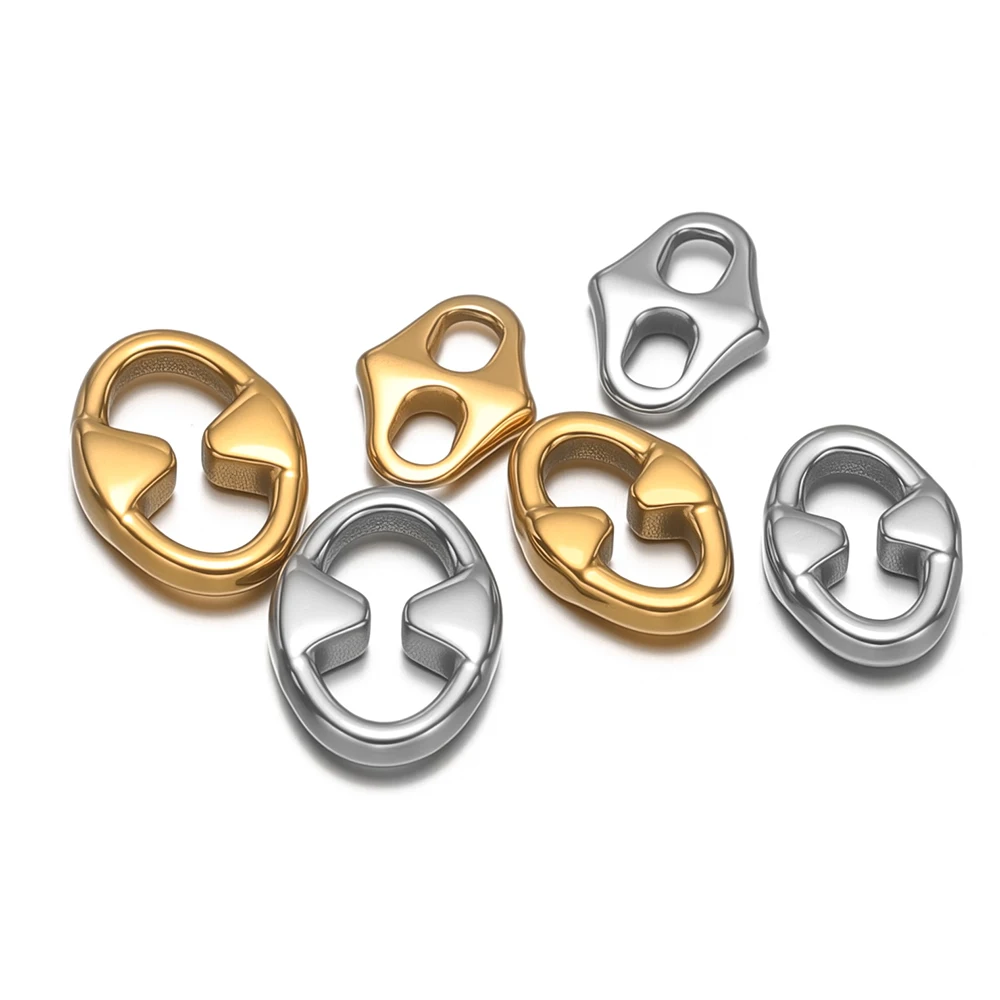 20pcs 304 Stainless Steel Oval Q Shaped Charms Connectors for DIY Jewelry Findings Necklace Pendant Earrings Making Accessories image 3