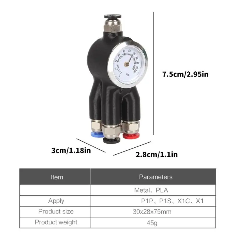 R53C 4 In 1 PTFE Adapter Rohr Expansion Port Fünf Weg 4 Zuführung Modul Für X1C P1S P1P Drucker Stecker Ersatz
