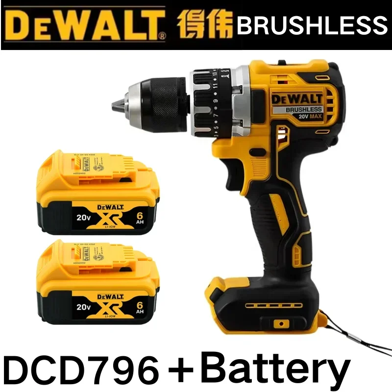 

Dewalt 20 В DCD796 Бесщеточная аккумуляторная ударная дрель Бесщеточный привод Компактная дрель Перезаряжаемая портативная батарея Электроинструменты