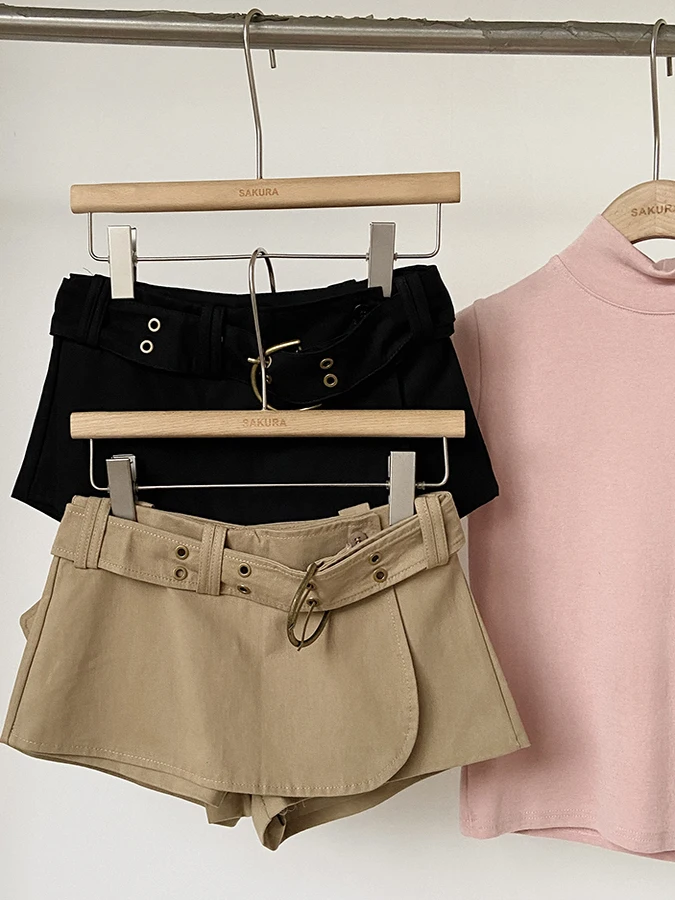 Khaki High Waist Half Body Skirt Women's Spring 2026 New Small Size Slimming Sexy A-Line Short Skirt Casual Polyester Fiber