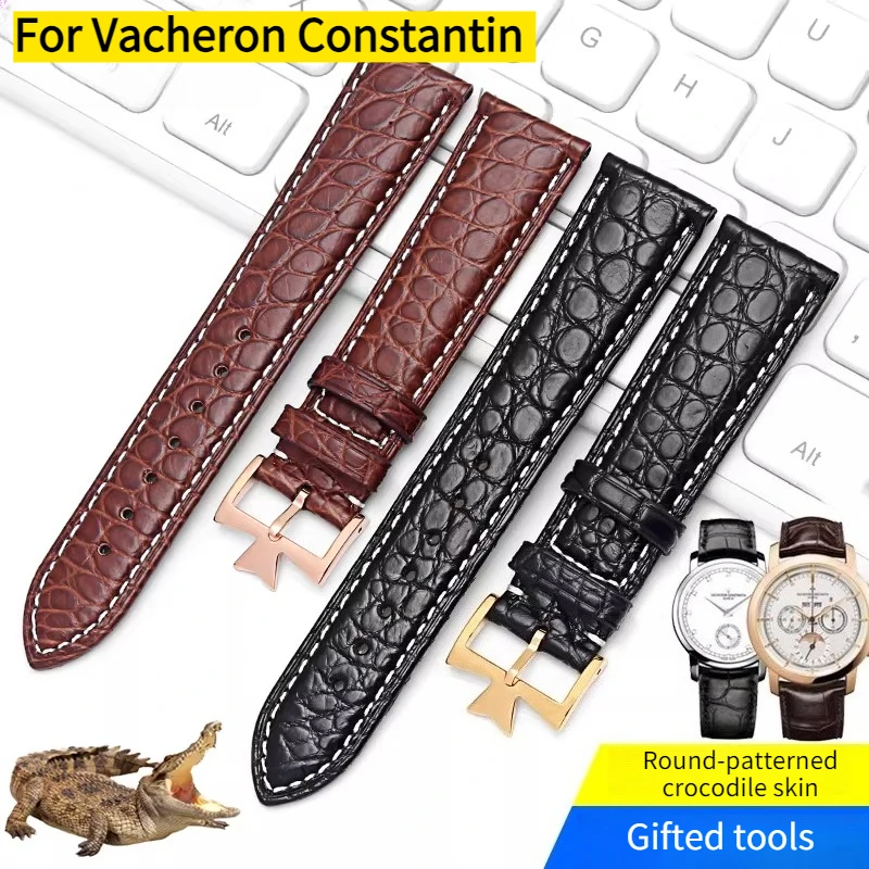 American alligator leather watch strap men's For original Vacheron Constantin PATRIMONY TRADITIONNELLE FIFTYSIX 85180 watch band