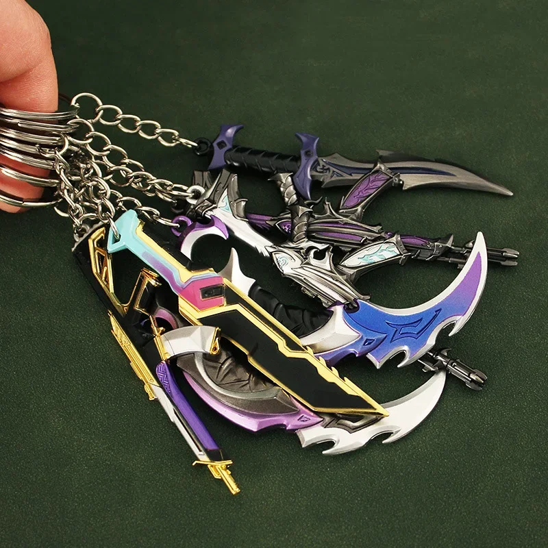 Valorant  Melee Reaver 2.0 Karambit Keychain for Men Game Peripheral M4 Samurai Dagger Model Metal Key Ring Pendant Jewelry Gift