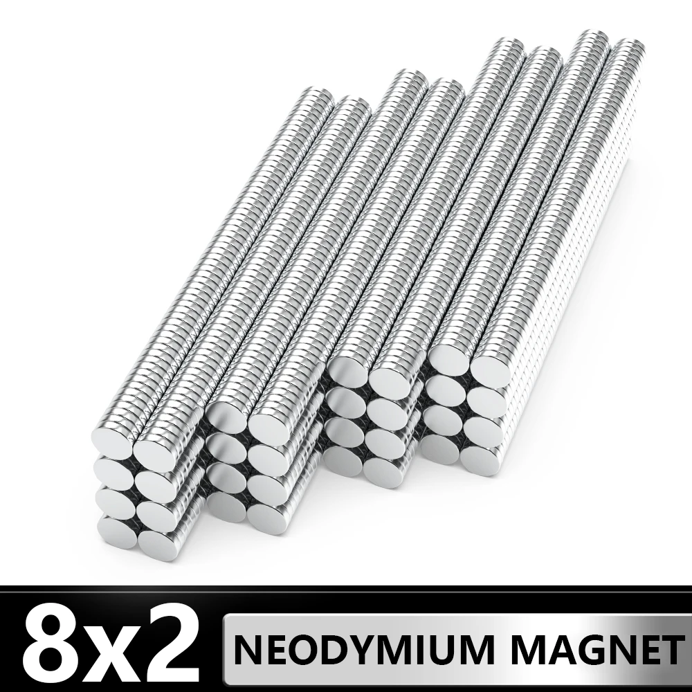 20~1000 Pcs Small Round Magnet 8x2 Permanent NdFeB Super Strong Powerful Magnets imans N35 8mm x 2mm Neodymium Magnet