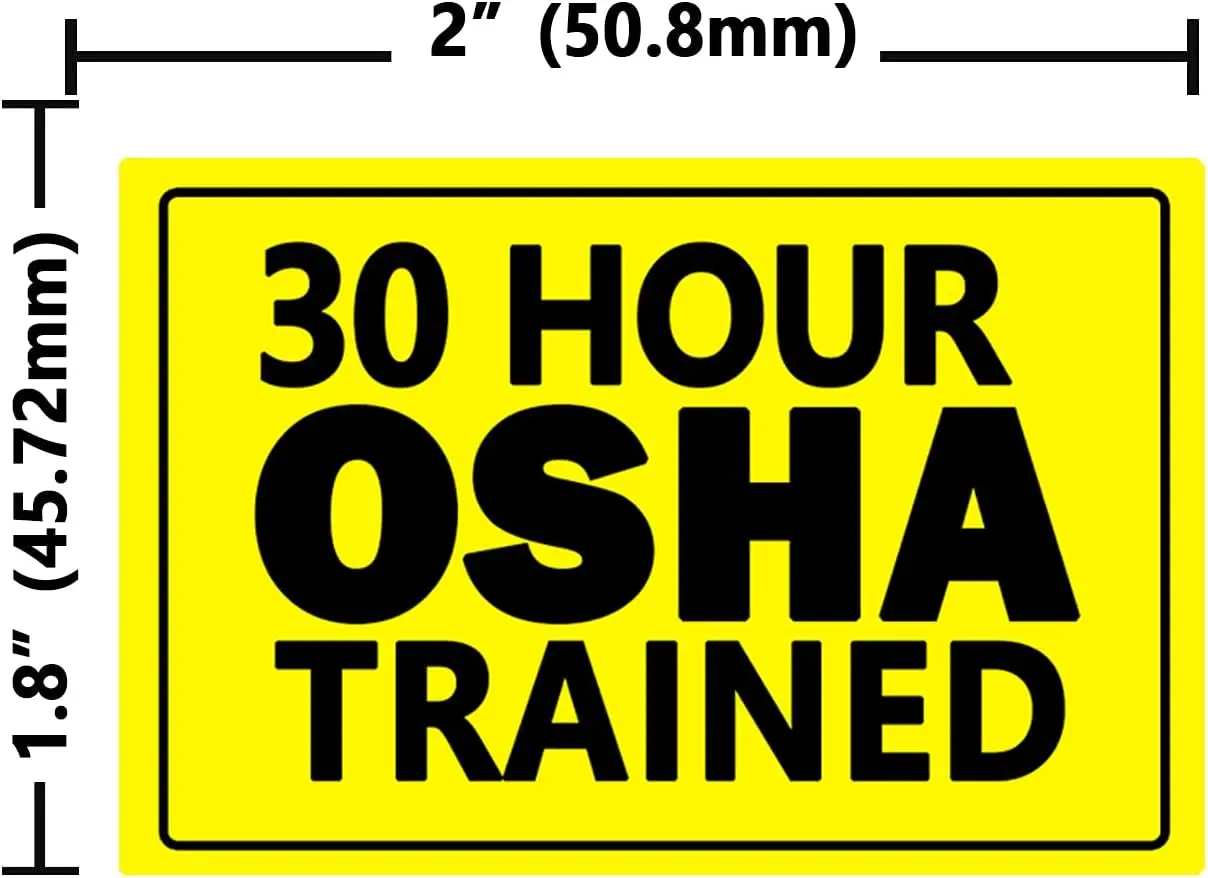 30 Hour OSHA Trained Stickers Hard Hat Helmet Decal,2X1.8 Inch,15 Pcs Per Pack