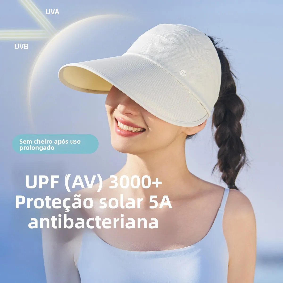 女性の日焼け止め帽子-upf3000-uv-保護空のトップ春夏秋ナイロンライクラ大きなつば-3-センチメートルファッションアクセサリー