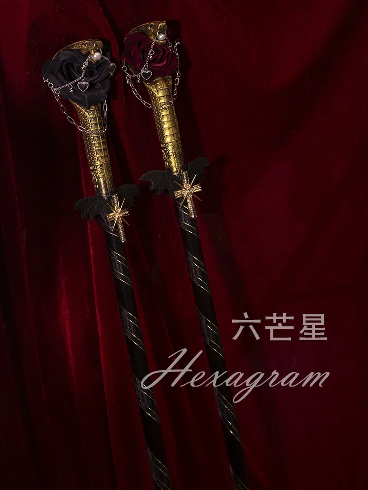 

Dark Gothic Guy Scepter Lolita Hexagram Lolita Scepter Egyptian Greek Photo Handheld Prop