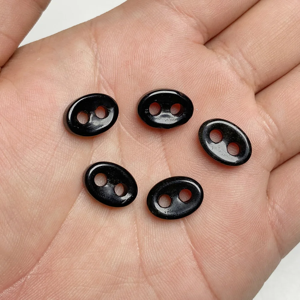2 قطعة شكل أنف الخنزير الخرز حجر قلادة فريد لطيف خنزير خطم عين النمر ثقوب مزدوجة السحر لصنع المجوهرات Craft بها بنفسك الحرفية 10x14mm