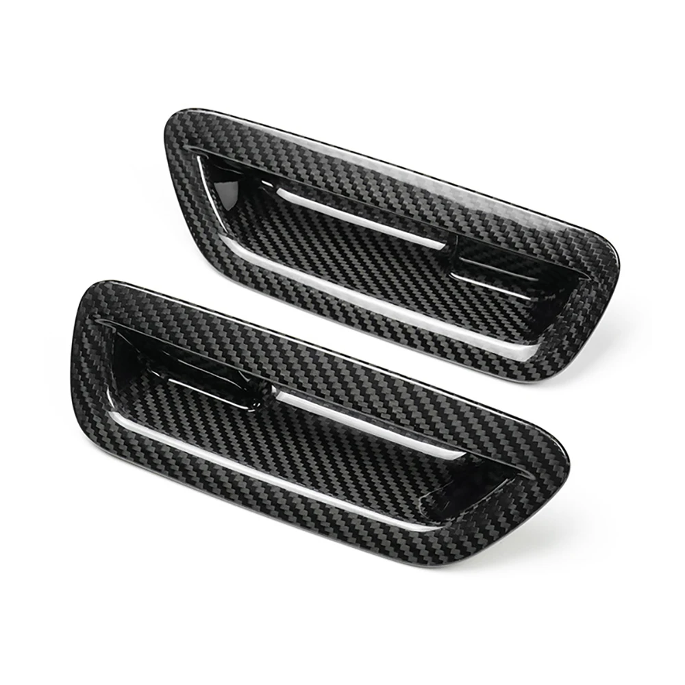 Real Dry Hard Carbon Fiber Exterior Door Handle Decoration Cover Frame Trim Low-end Version For Dodge Charger 2-Doors 2024-26