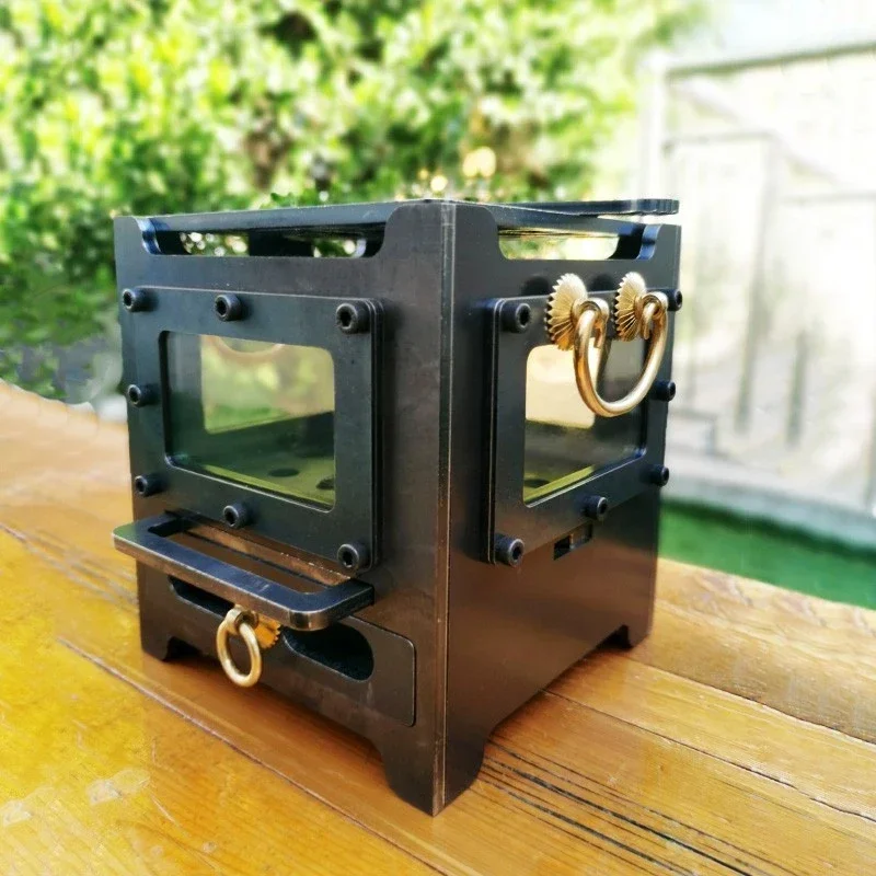 Na zewnątrz domowy piec do gotowania herbaty cztery widok z boku piec opalany węglem drzewnym ogniowe zintegrowany piec zagęszczony płyta stalowa herbatę alkoholową