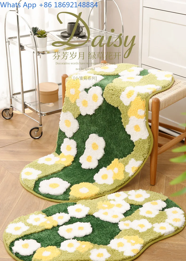 New Moss Carpet Bedroom Bedside Rug Irregular Shape Room Plush 3D Effect Living Room Floor Mat Home Decor