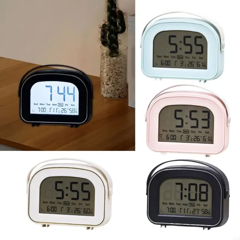 

Intelligent Alarm Clock With Build In Thermometers And LED Display For Indoor Temperature Monitoring And Customizable M4YD