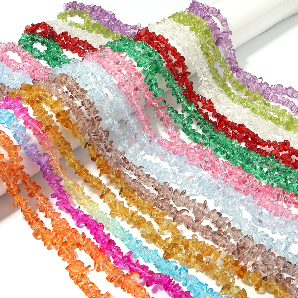 1 Strand Crystal Beads 8X5mm Colorful Irregular Gravel Glass Loose Spacer Beads For Jewelry Making DIY Bracelet Necklace Finding