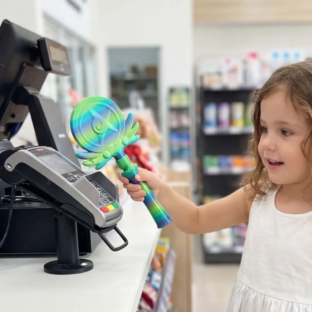 

Креативный 3D-печатный держатель для бесконтактной оплаты в виде волшебной палочки, съемный, портативный, забавный, милый, в форме луны, для ежедневного использования