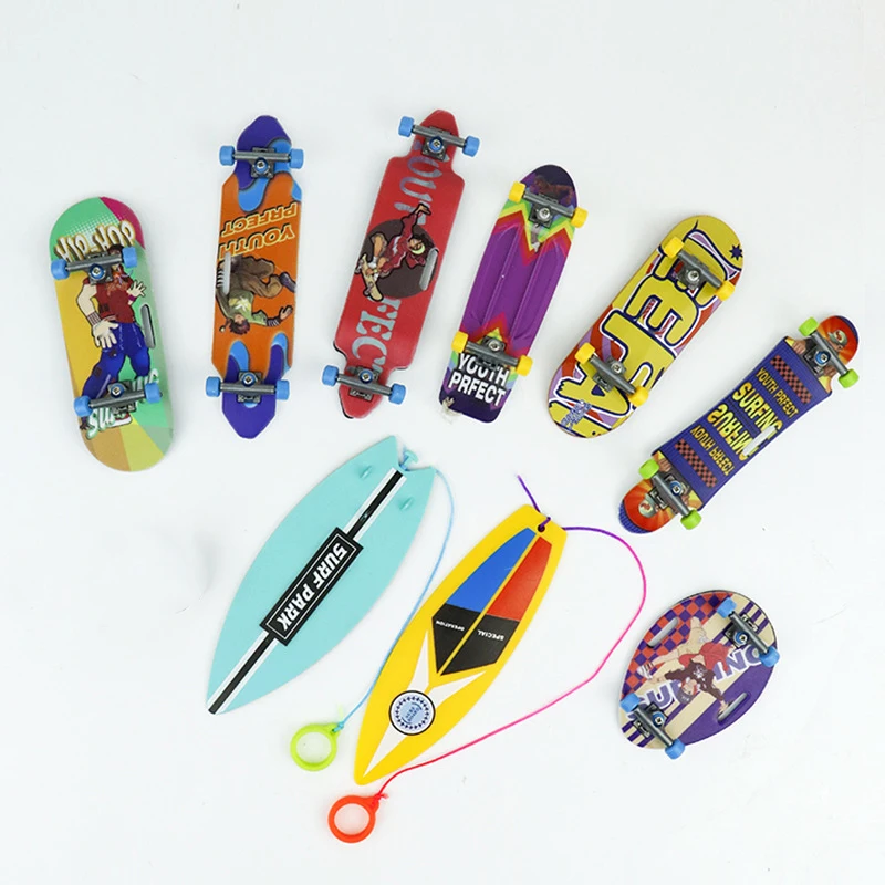 Mini Creative Fingertip Surfboard Simulation Finger Skateboard Toy Car Window Mini Air Surfboard Surfer Gift Adult Children Toy