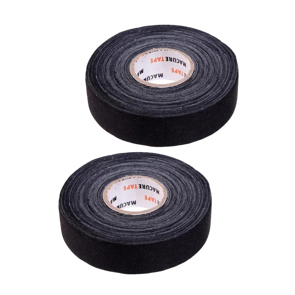 Two rolls Black Cloth Hockey Stick with Sticky , 1'' x 25yds