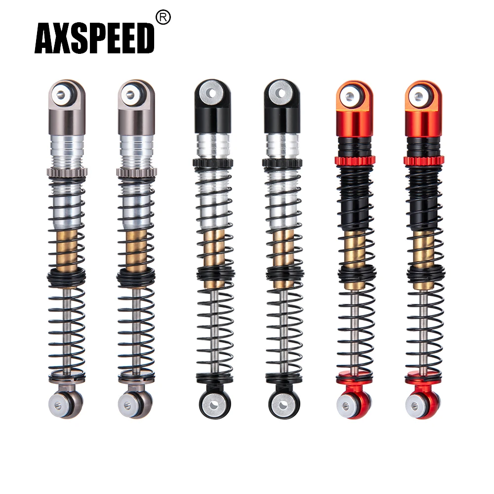 AXSPEED 4Pcs Aluminum Alloy 53mm Shock Absorber Damper for Axial SCX24 Deadbolt C10 Wrangler Gladiator Bronco 1/24 RC Car Truck