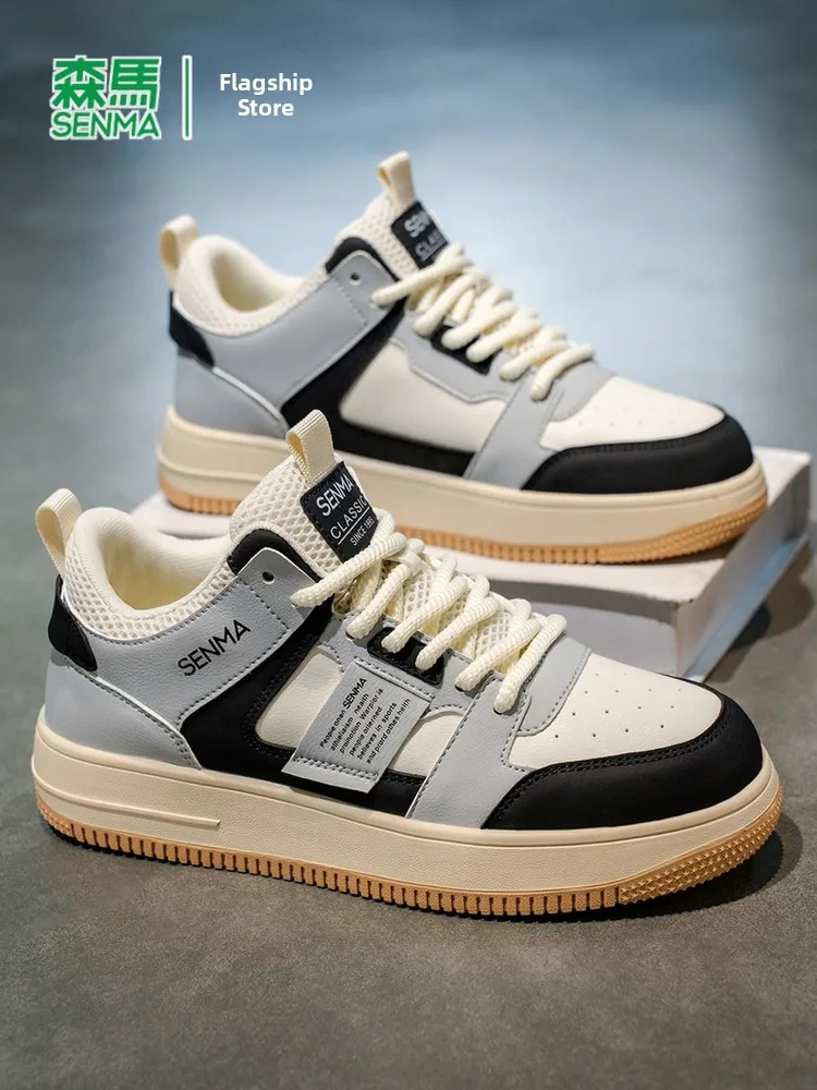 senma-men's-casual-oes-2025-new-autumn-faion-brand-versatile-bla-white-board-oes-teenage-sports-heightening-white-sne