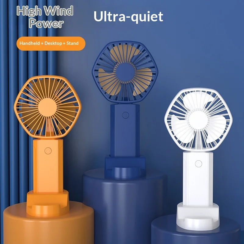 Mini USB Rechargeable Handheld Fan, 4000mAh Portable Desk Fan with 3 Speeds, Quiet Personal Cooling Fan for Home Office Travel