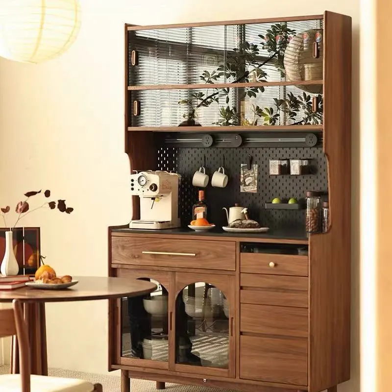 Aanpasbare Noord-Amerikaanse zwarte walnoot maaltijd zijwand geïntegreerde opslag huishoudelijke vloerkluis