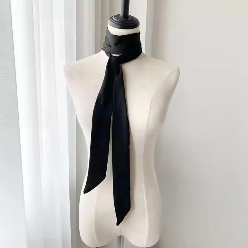 5x200cm Solid Silk Hairbands for Women