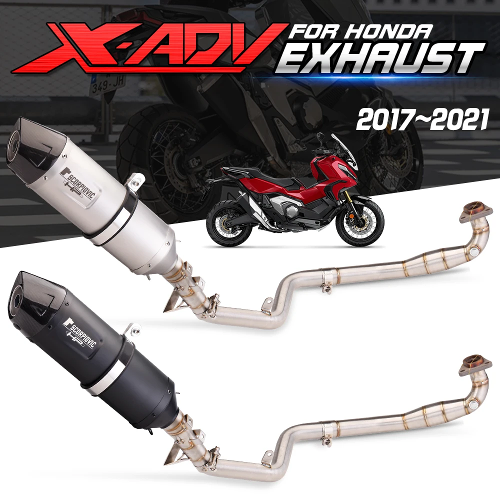 

For XADV750 Motorcycle Racing Performance Exhaust Racing Line Motorcycle Silencer 51MM with Split Catalytic Converter 2017-2021