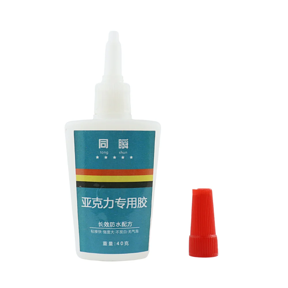 40g Acrylic Glue Strong Quick Drying PMMA Adhesive ABS Transparent Plexiglass PVC Plastic PP PC Waterproof