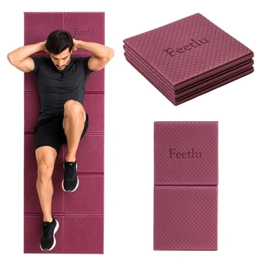 

Foldable Yoga Mat, 6mm Thick, Lightweight, Anti-Slip, and Easy to Store Perfect for Travel, Yoga, Pilates, Home Workouts, and F