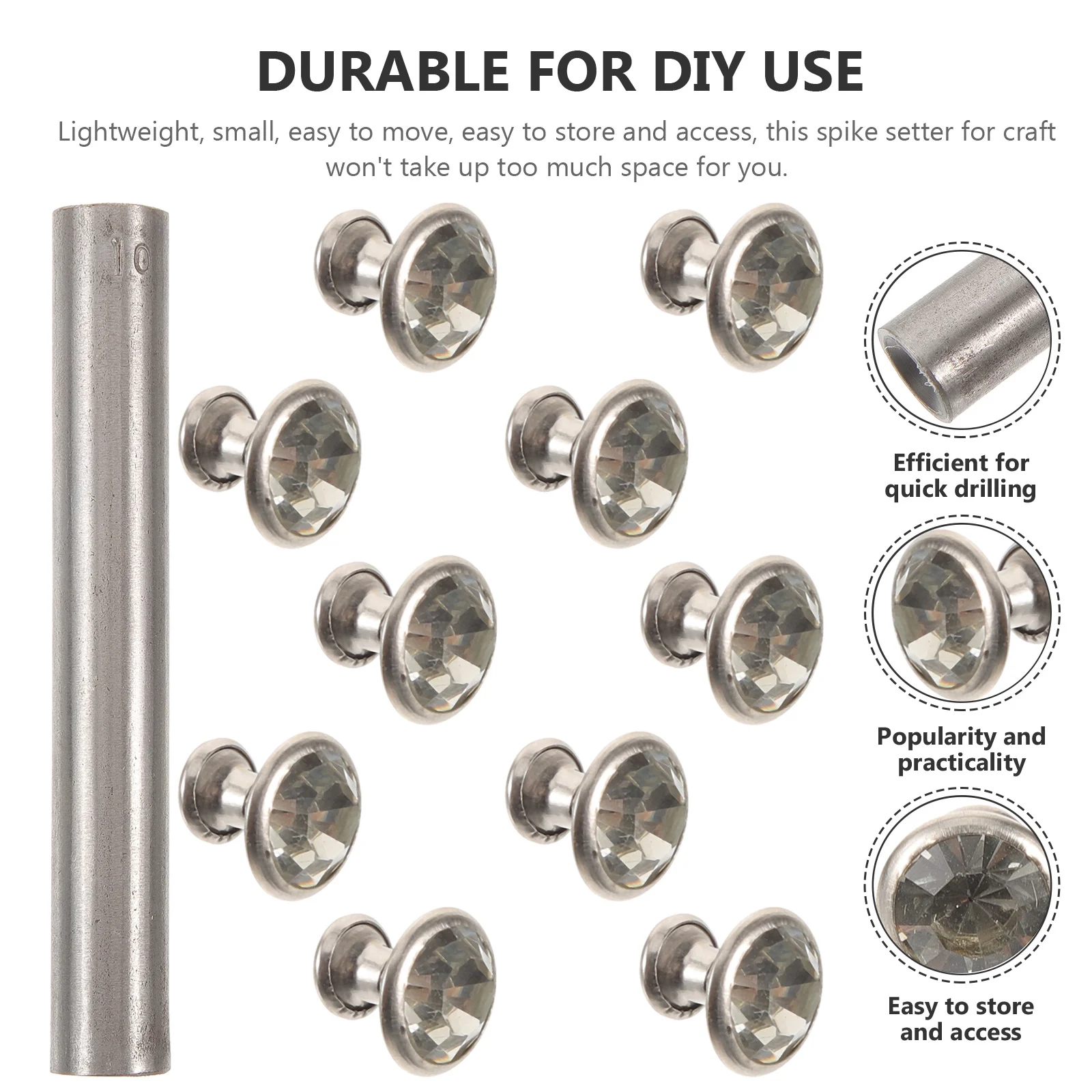 

1 set 1 Set Of Rivet Setting Tool Professional Spike Setter For Craft Diy Handwork Rhinestones Metal Fixing Accessory Handicraft