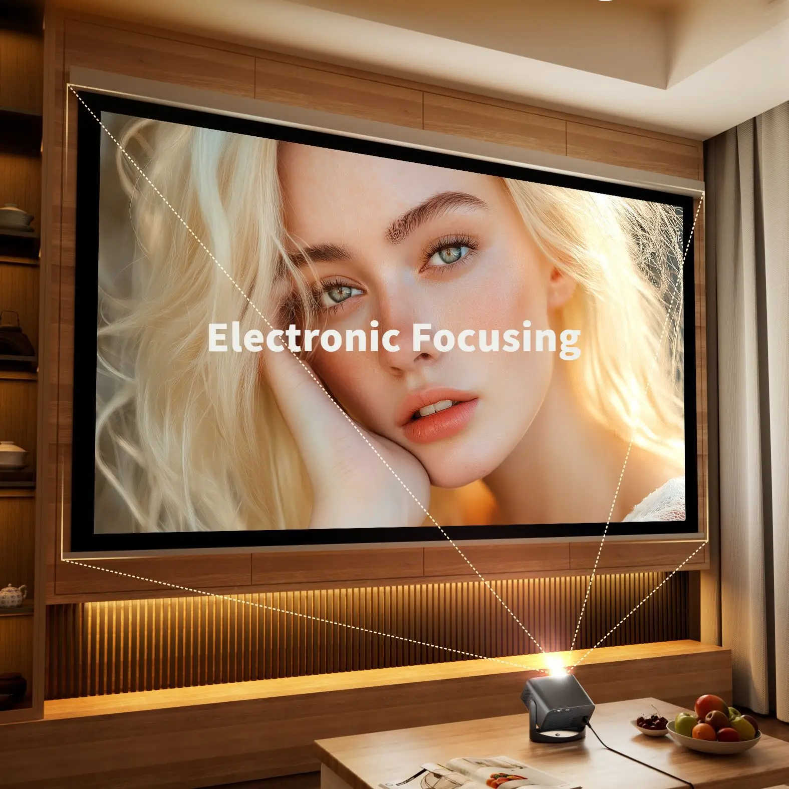 2025 HD Portable Projector 4K Mobile Wireless Screen Sharing Auto Focus V18 Android Compact Projector for Business Travel