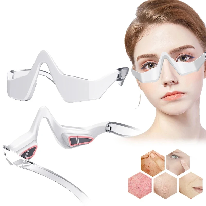 

3D EMS Micro Current Glasses Eye Massager Anti-Wrinkle Relax Remove Dark Circles Soothes Eyes Silver Beauty Face Massage Tools