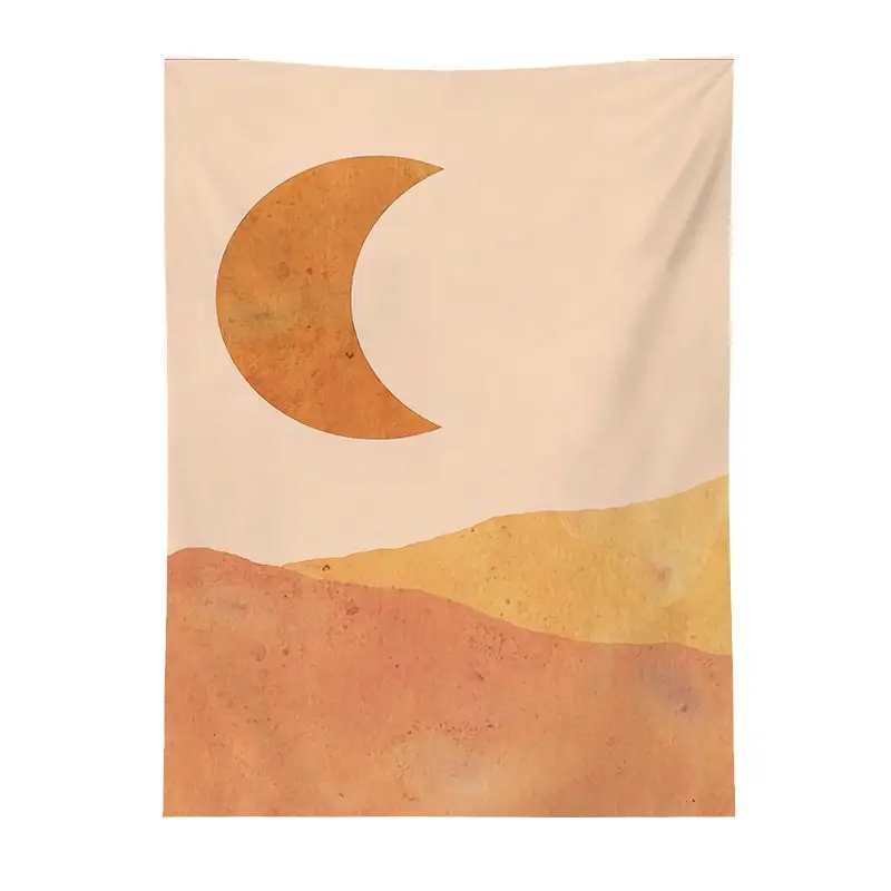 VIKAMA Morandi Hill Crescent Tapestry Wall Hanging Home Decor for Bedroom Living Room Dorm Bohemian Landscape Moon Aesthetic