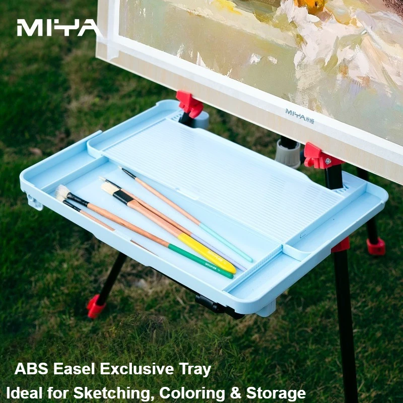 Miya Double-Leg Easel Tray Foldable Paint Box Stand for Art Students Portable Tripod Tray for Outdoor Sketching & Painting