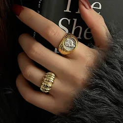 2023 New Arrival Trendy Queen's Sculpture & Cross Design Thai Silver Ladies Ring Jewelry For Women Hand Accessories Gifts
