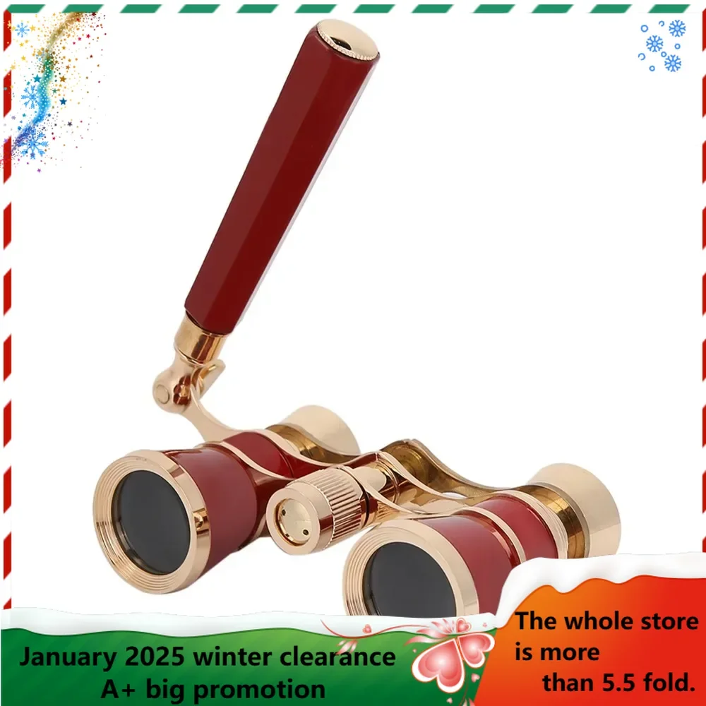 

3X25 Opera Binocular Telescope Theater Portable for Women Girls Children Red