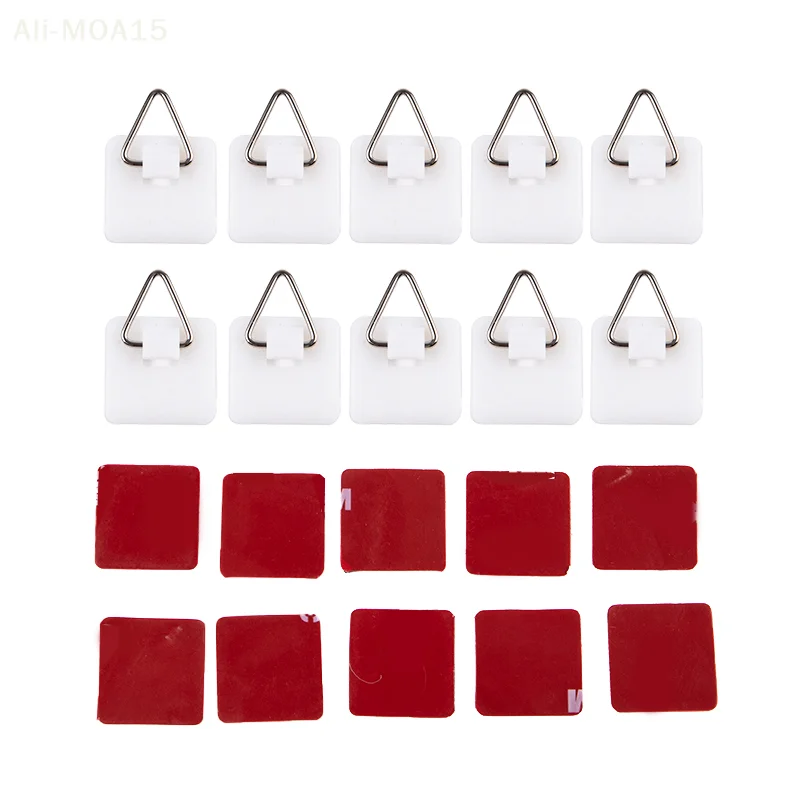 

10Pcs Invisible Adhesive Plate Hanger Pictures Wall Vertical Holder Art Decor