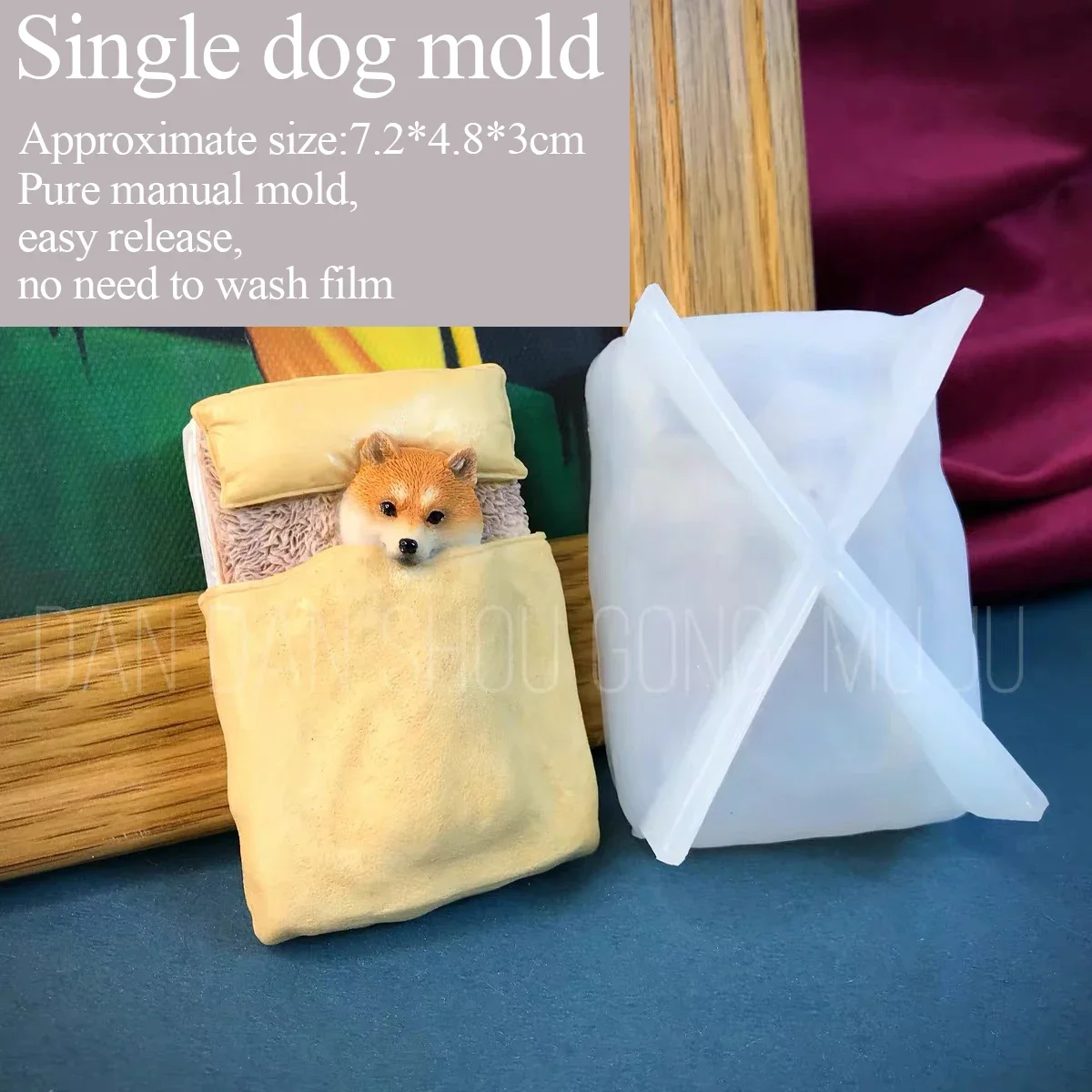 Dandelion Drop Glue Aromatherapy Plaster Mold, Cute Silicone Grinding Tools, Handmade DIY, Three-Dimensional, Single Dog