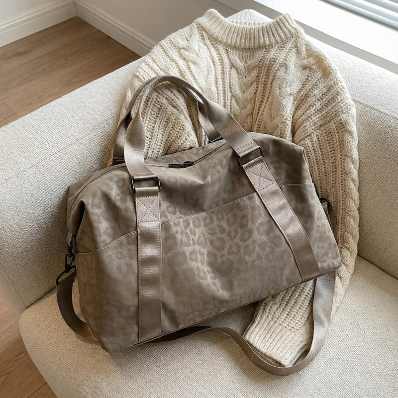 

Спортивная сумка с леопардовым принтом, регулируемый ремень, многофункциональная, большая вместительная, повседневная, для путешествий, повседневная, модная женская сумка