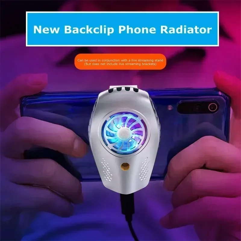 Mobile Phones Back Clip Fast Cooling Fan K3 Semiconductor Game Cooler with RGB Lighting for Live Broadcast PUBG Gaming Radiator