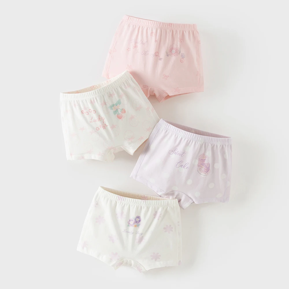Dave Bella Girls Panties Two Piece Set Cotton Underpants Sweet Print Children Casual Soft Panties Fashion Clothes DK3241342-A